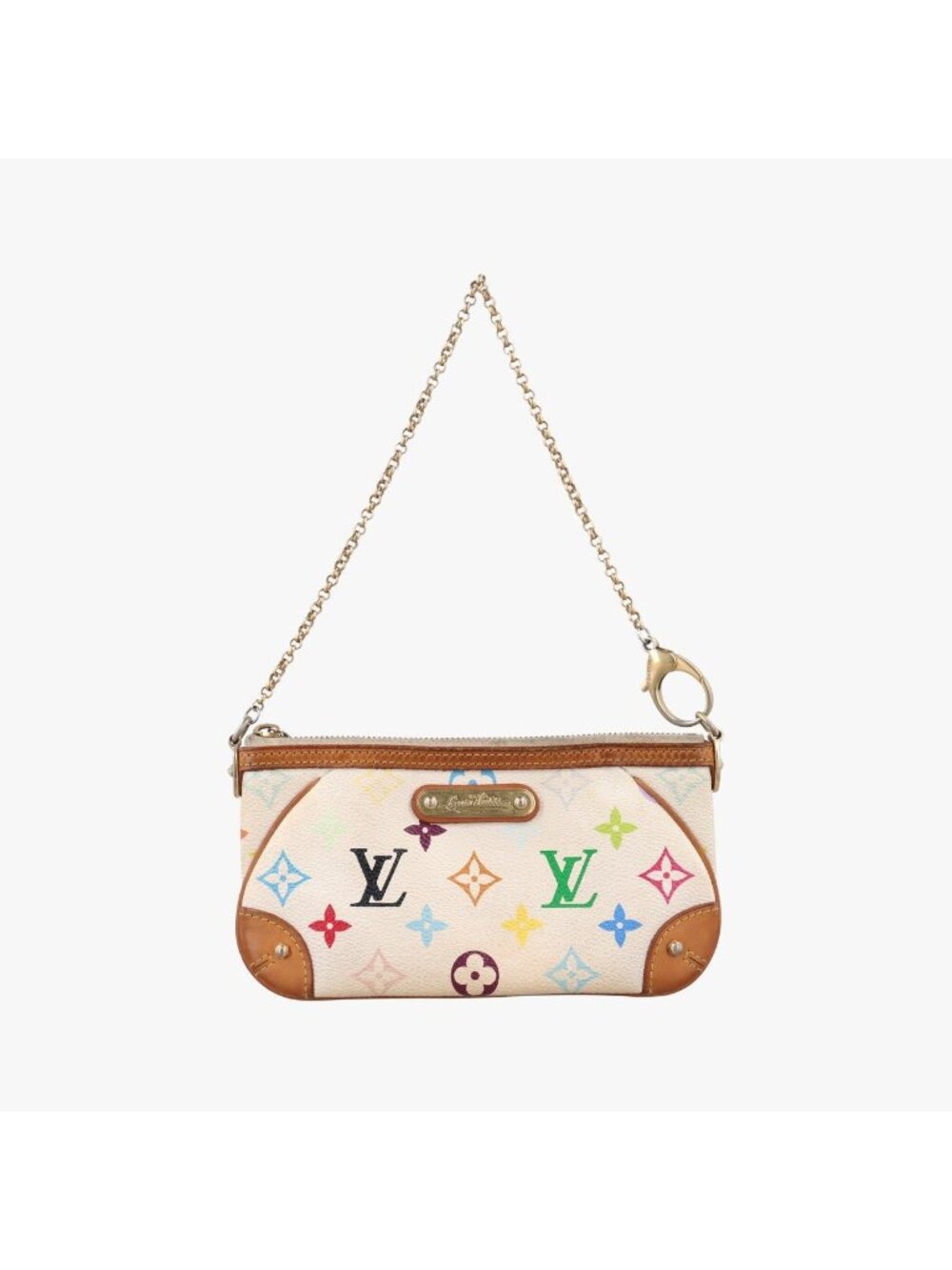 Louis Vuitton Pochette Mirror MM Blanc Monogram Multicolor Handbag